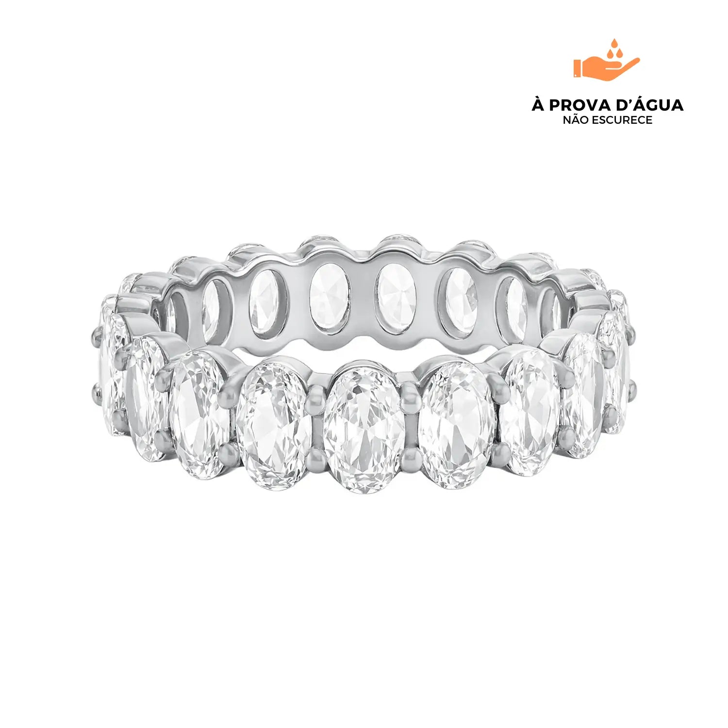 Anel Riviera Moderna Banhado em Prata