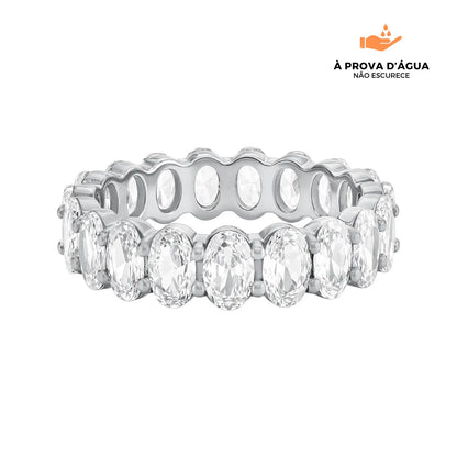 Anel Riviera Moderna Banhado em Prata
