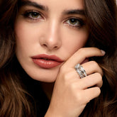 Anel Riviera Moderna Banhado em Prata