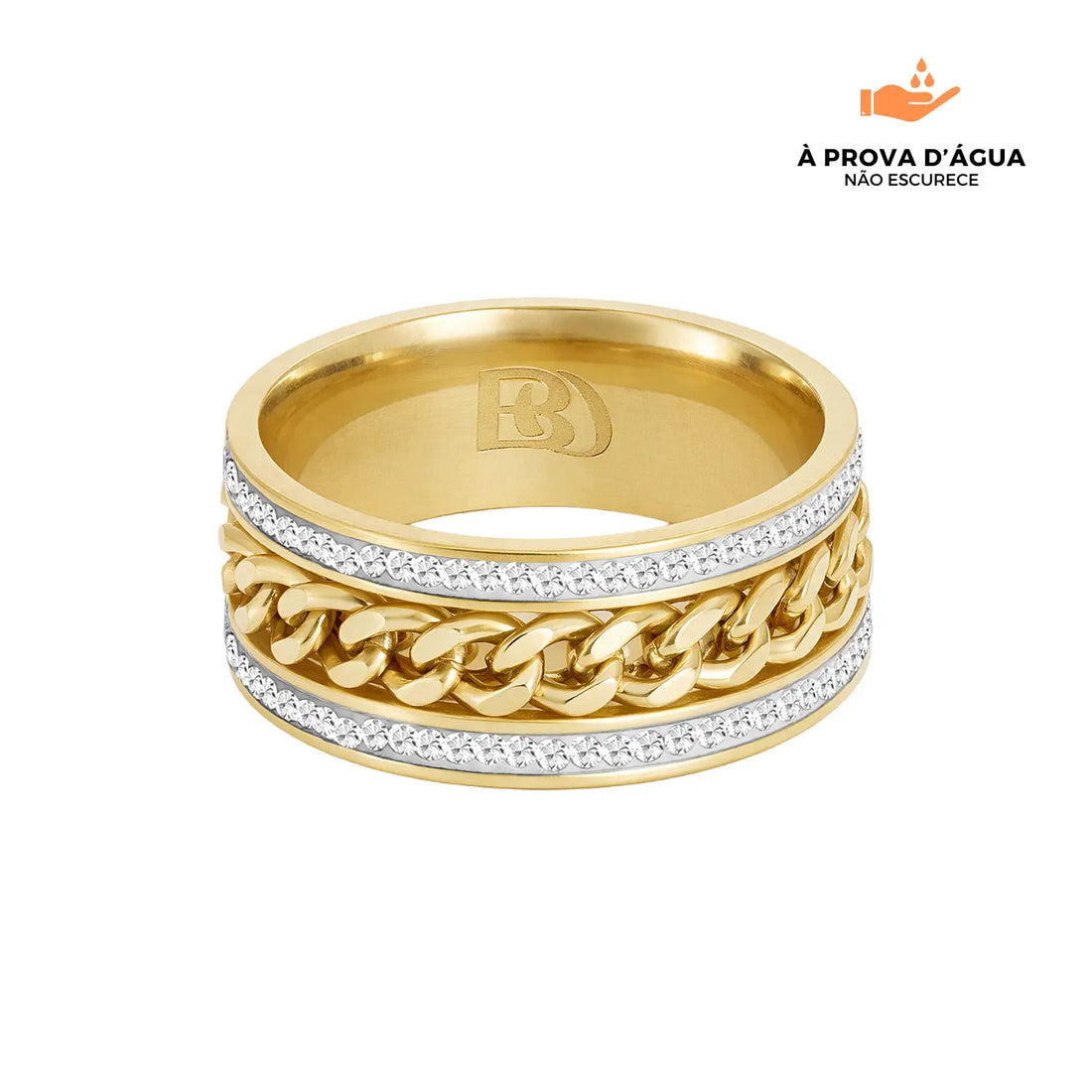 Anel de Elos Glamour Banhado em Ouro 18k