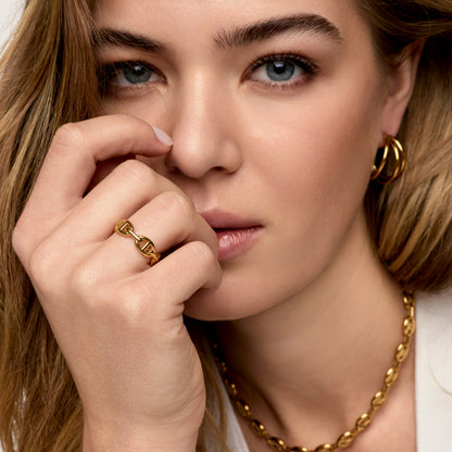 Anel de Elos Modernos Banhado em Ouro 18k