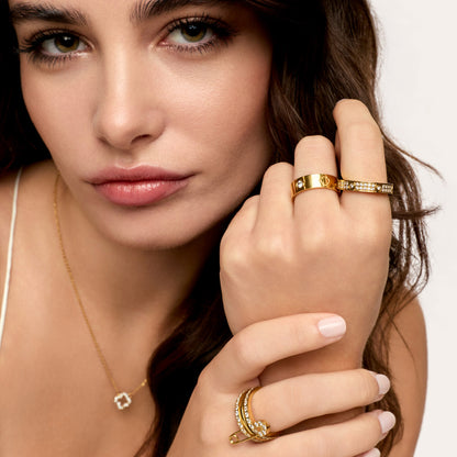 Anel de Pedras Turim Banhado em Ouro 18k