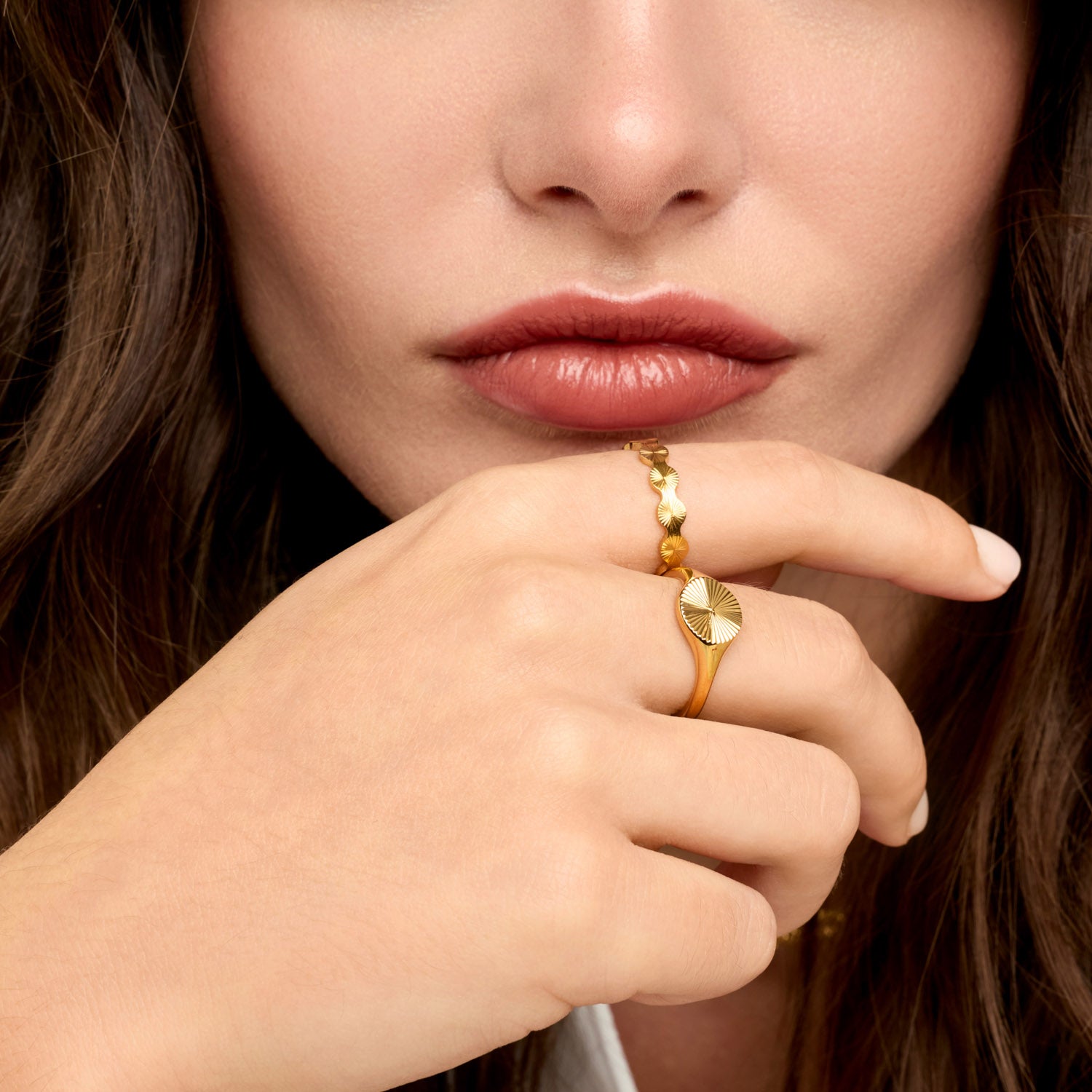 Anel Áurea Regulável Banhado em Ouro 18k