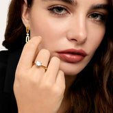 Anel Solitário Beout Banhado em Ouro 18k