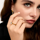 Anel Solitário Beout Banhado em Ouro 18k