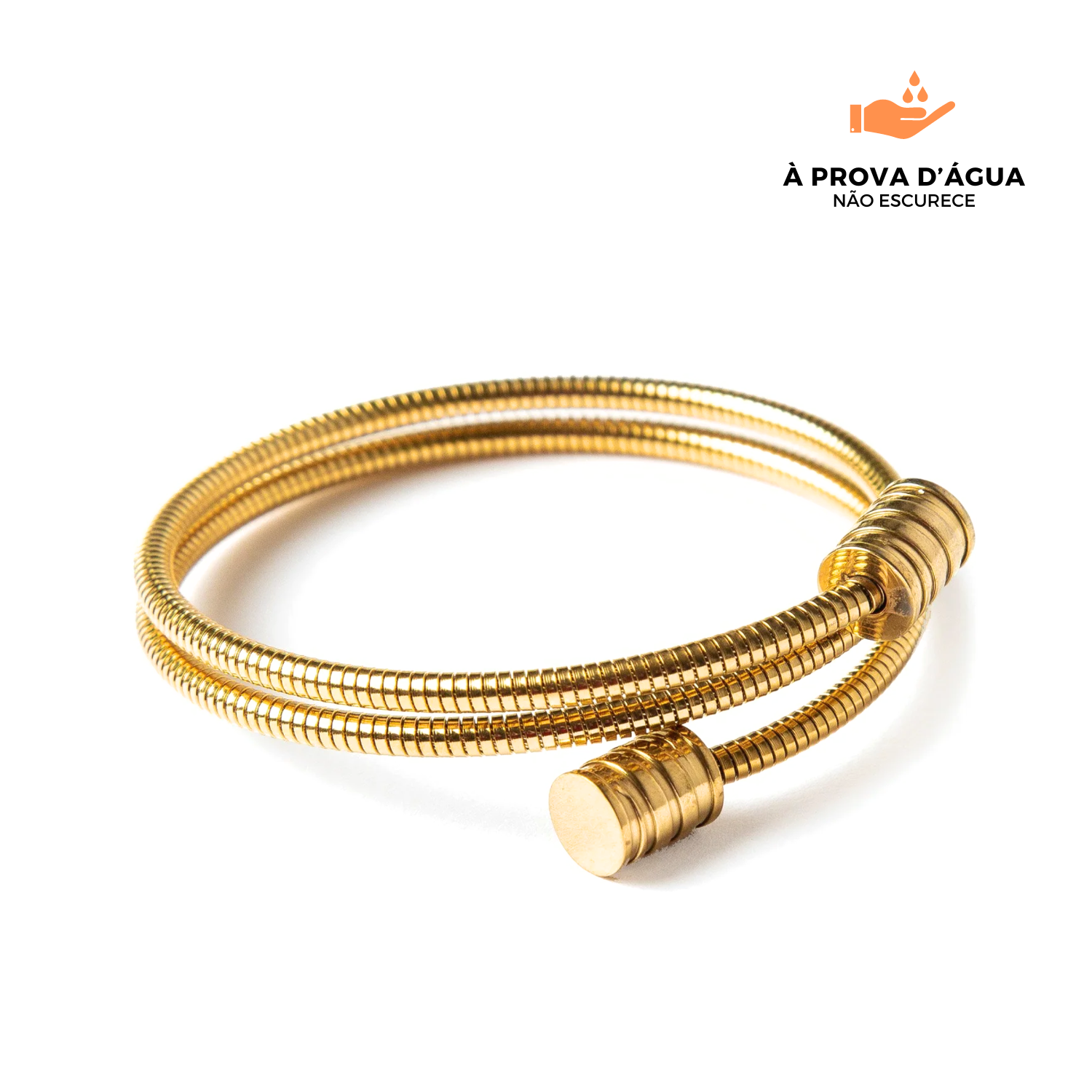 Bracelete Twister Regulável Banhado em Ouro 18k