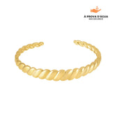 Bracelete Curvas do Mar Regulável Banhado em Ouro 18k