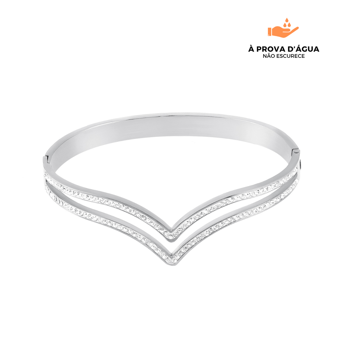 Bracelete Diadema Banhada em Prata
