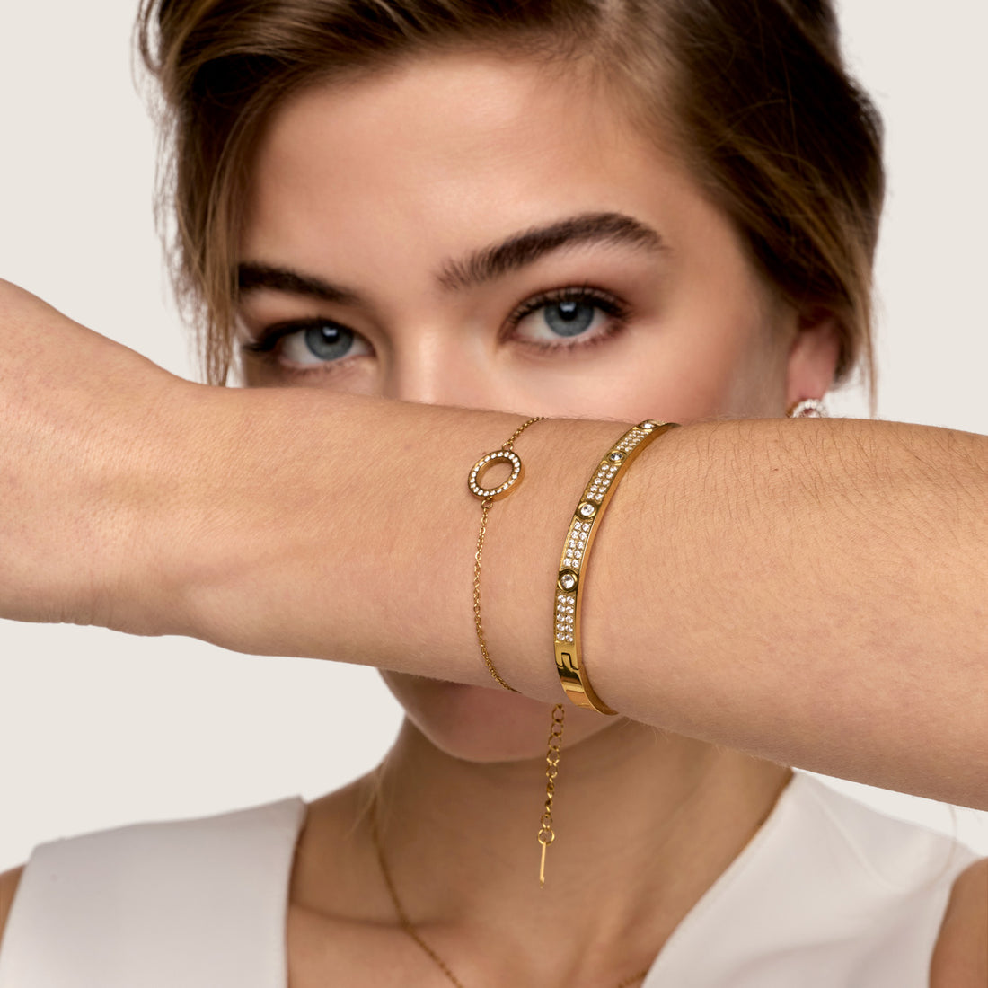 Bracelete Pedras Turim Banhado em Ouro 18k