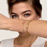 Bracelete Pedras Turim Banhado em Ouro 18k