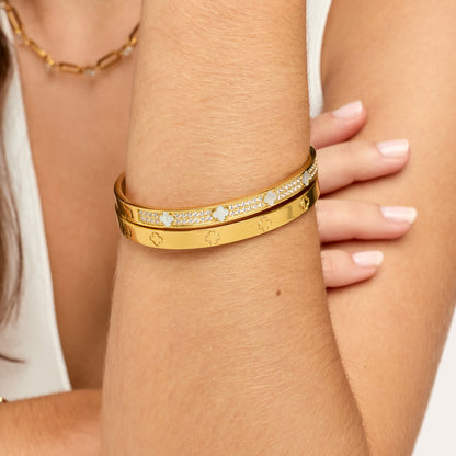 Bracelete Trevo Slim Banhado em Ouro 18k