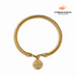 Bracelete com Pingente de Moeda Banhado em Ouro 18k