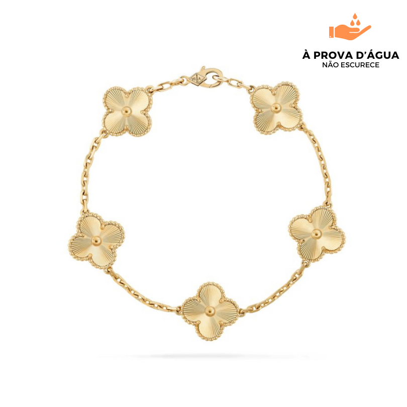 Pulseira Trevo Dourada Banhado em Ouro 18k