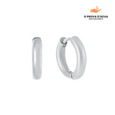 Brincos Argolas Slim 10MM Banhados em Prata