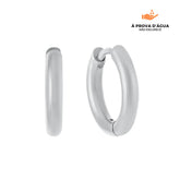 Brincos Argolas Slim 12MM Banhados em Prata
