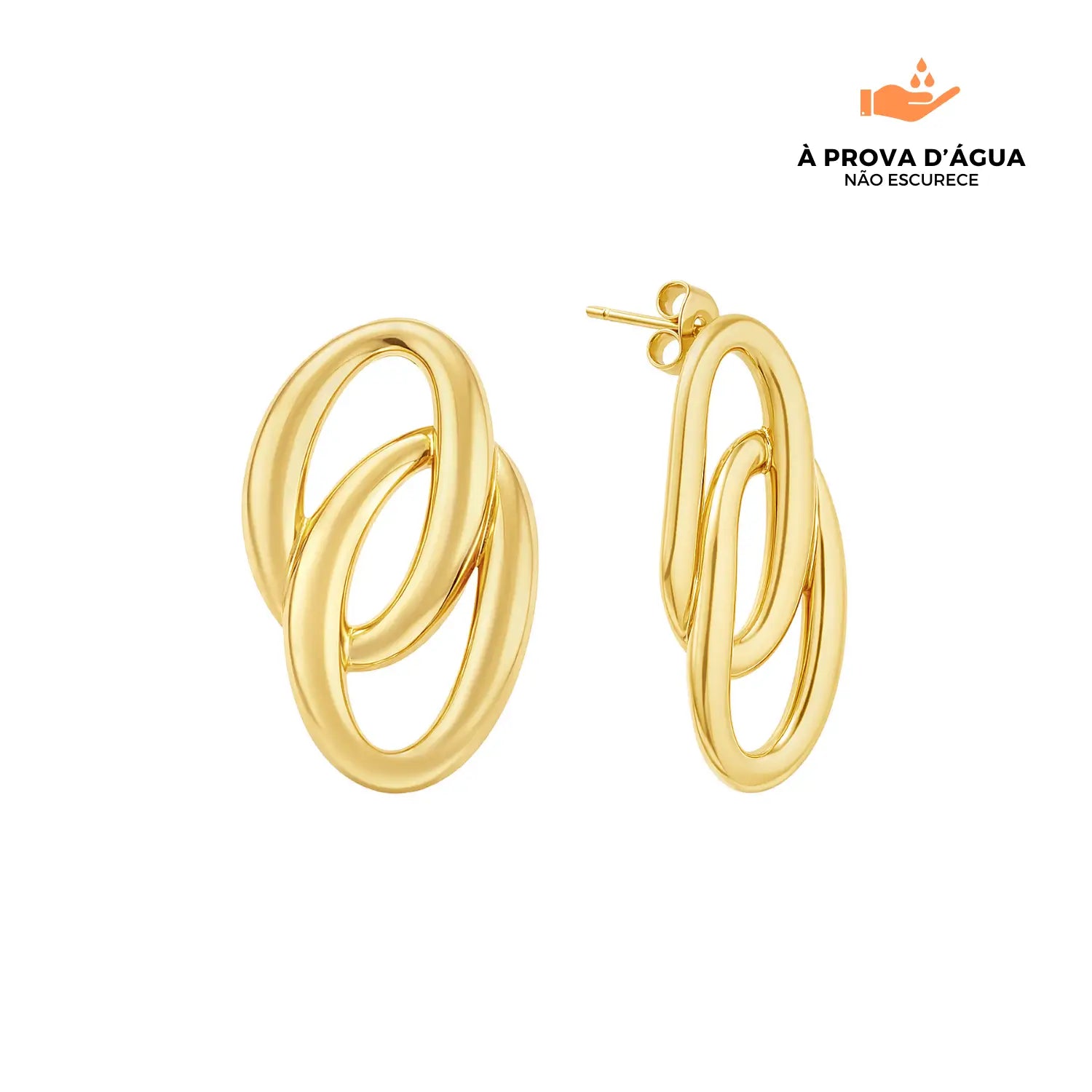 Brincos Eloá Banhados em Ouro 18k