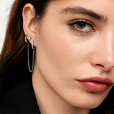 Brincos Jade 2 Furos Banhados em Prata