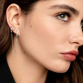 Brincos Jade 2 Furos Banhados em Prata