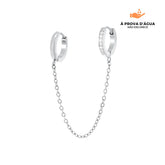 Brincos Jade 2 Furos Banhados em Prata