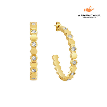 Brincos Kaena Luz Banhados em Ouro 18k