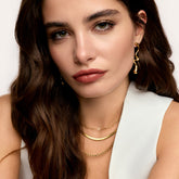 Brincos Linhas Curvadas Banhados em Ouro 18k