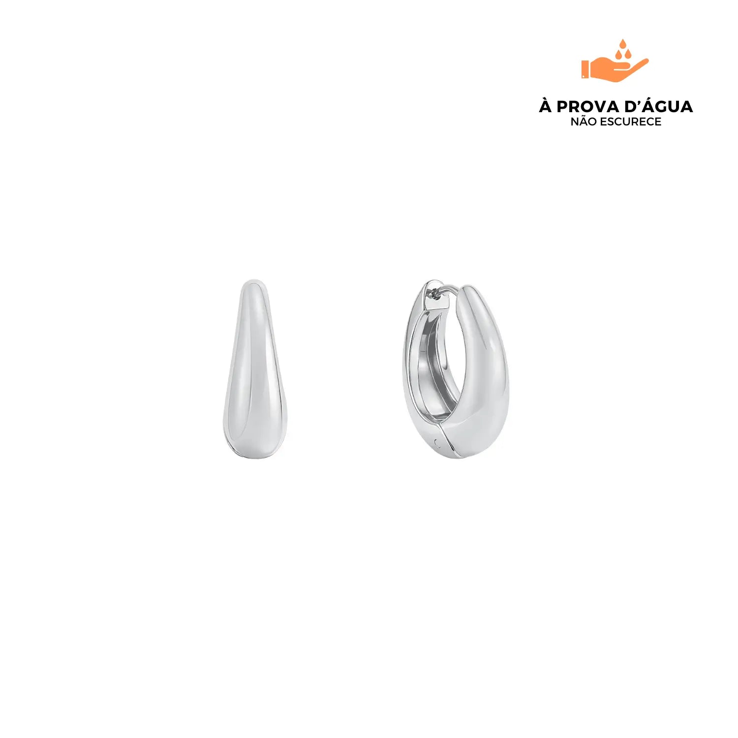 Brincos Londrinos 8MM Banhados em Prata