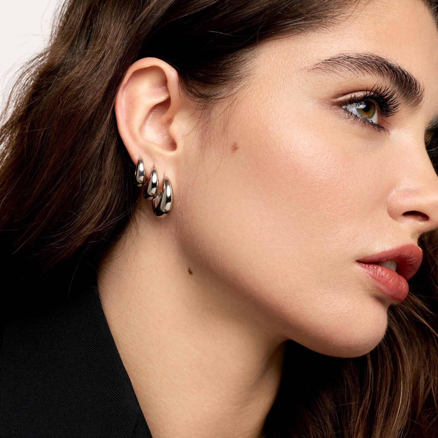 Brincos Londrinos 12MM Banhados em Prata