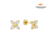 Brincos Ponto Florenza Banhados em Ouro 18k