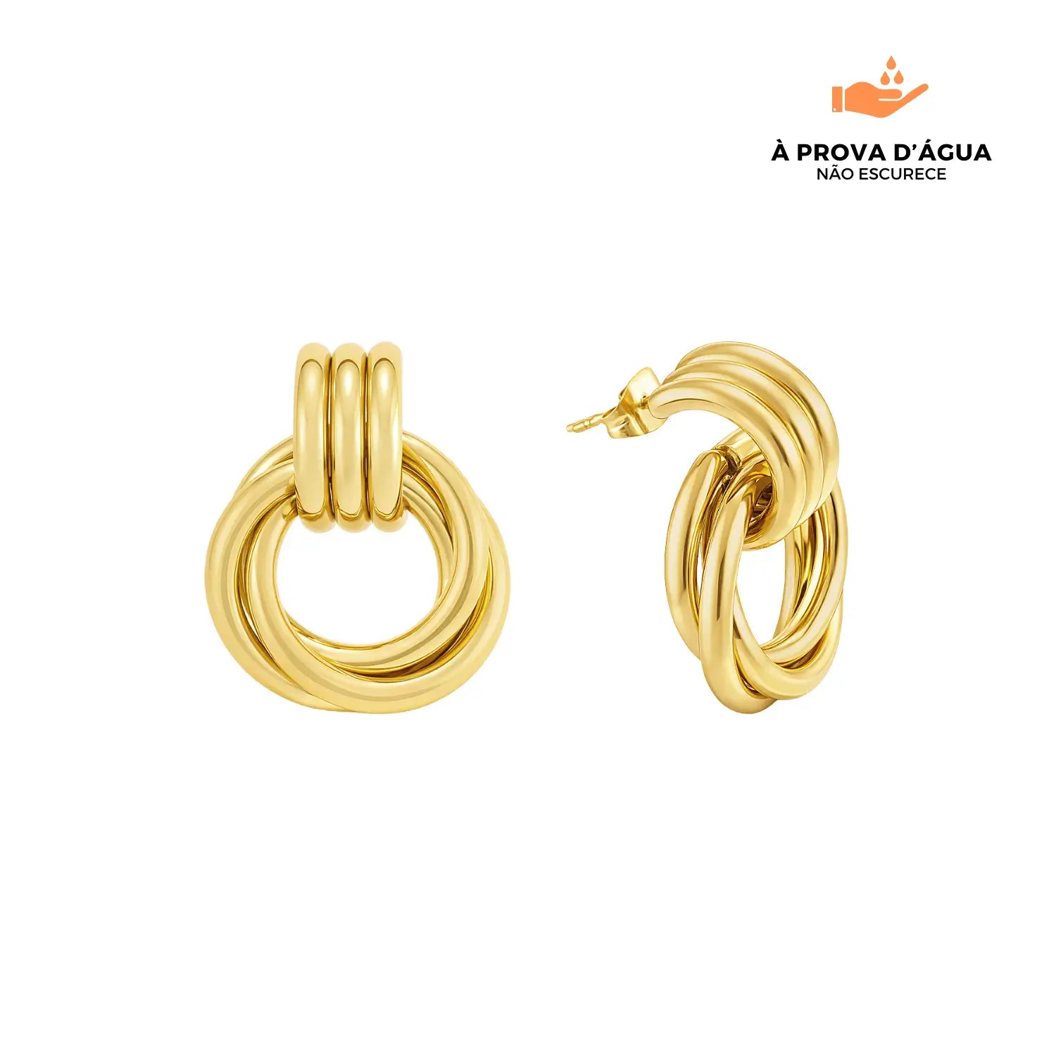 Brincos Ravenna Banhados em Ouro 18k