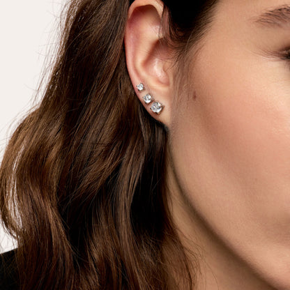 Brincos Solitário 4MM Banhados em Prata