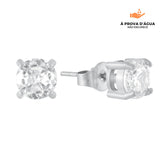 Brincos Solitário 5MM Banhados em Prata