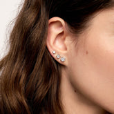 Brincos Solitário 5MM Banhados em Prata