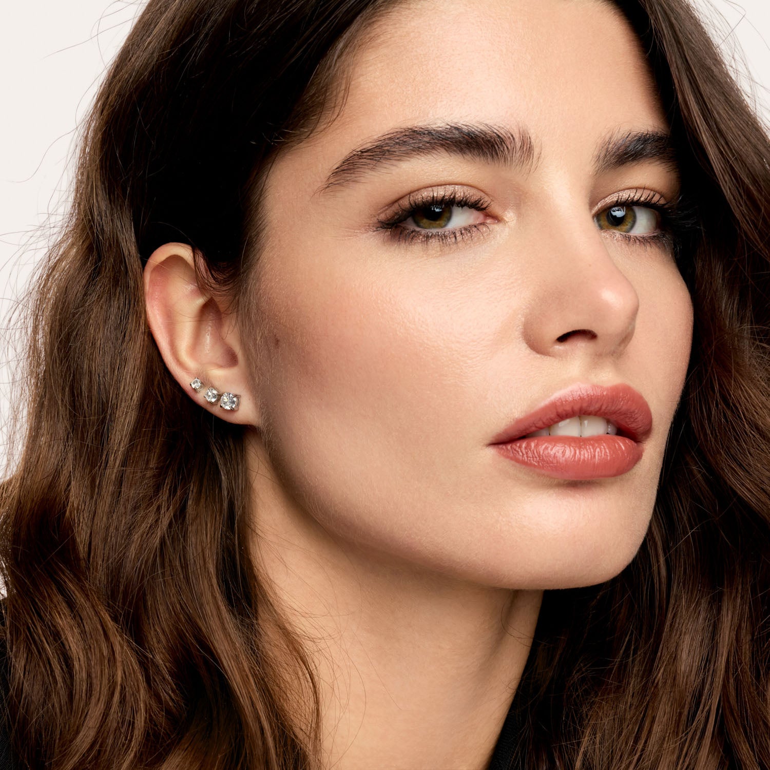 Brincos Solitário 5MM Banhados em Prata