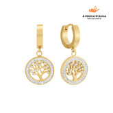 Brincos Árvore da Vida Banhados em Ouro 18k