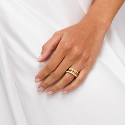 Par de Alianças Elos Glamour Banhado em Ouro 18k