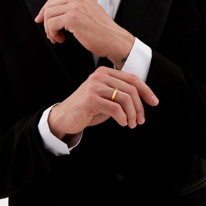 Par de Alianças Clássica 4MM Banhado em Ouro 18k