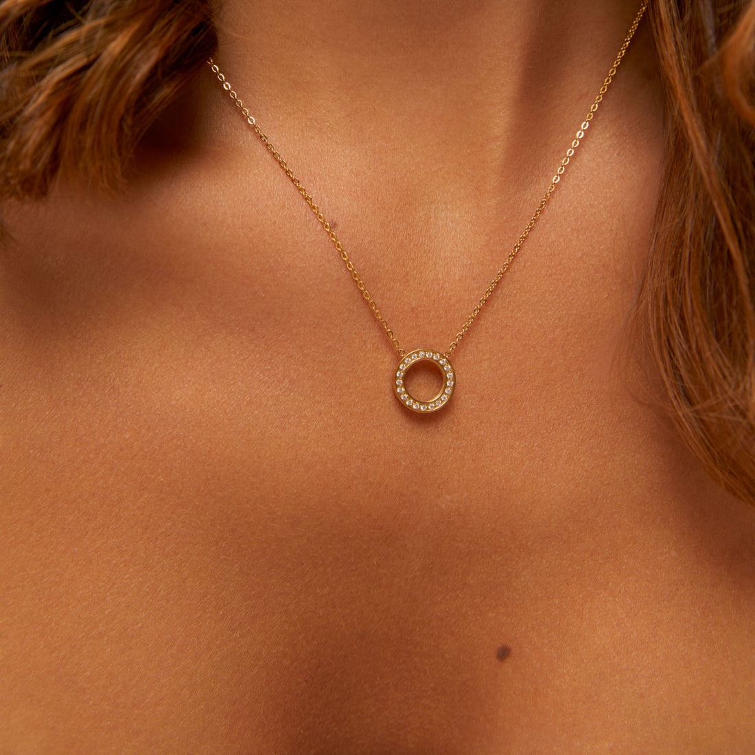 Colar Círculo de Luz Banhado em Ouro 18k