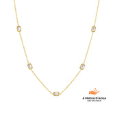 Colar Cristal Banhado em Ouro 18k