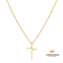 Colar Cruz com Pedra Banhado em Ouro 18k
