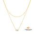 Colar Duplo Cristal Banhado em Ouro 18k