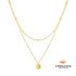 Colar Duplo com Círculo Slim Banhado em Ouro 18k