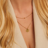 Colar Duplo com Círculo Slim Banhado em Ouro 18k