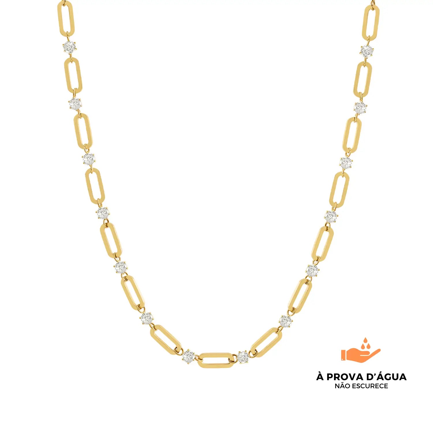 Colar de Elos Glamour Banhado em Ouro 18k