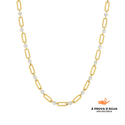 Colar de Elos Glamour Banhado em Ouro 18k
