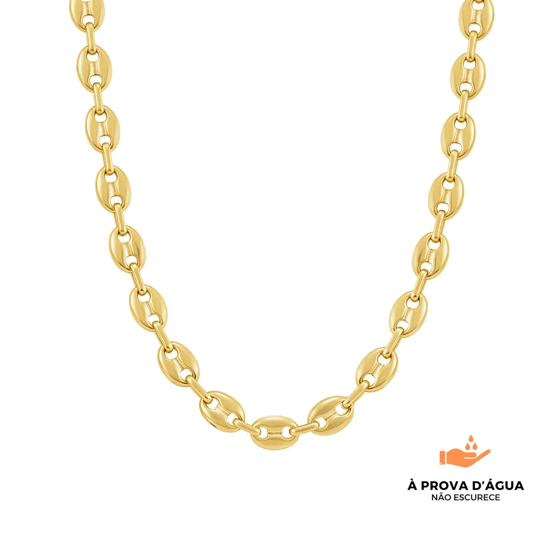 Colar Elos Modernos Banhado em Ouro 18k