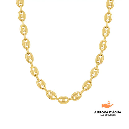 Colar Elos Modernos Banhado em Ouro 18k