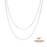 Colar Folhas Duplo Banhado em Prata