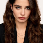 Colar Folhas Duplo Banhado em Prata