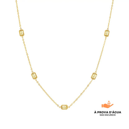 Colar Pontos Dourados Banhado em Ouro 18k