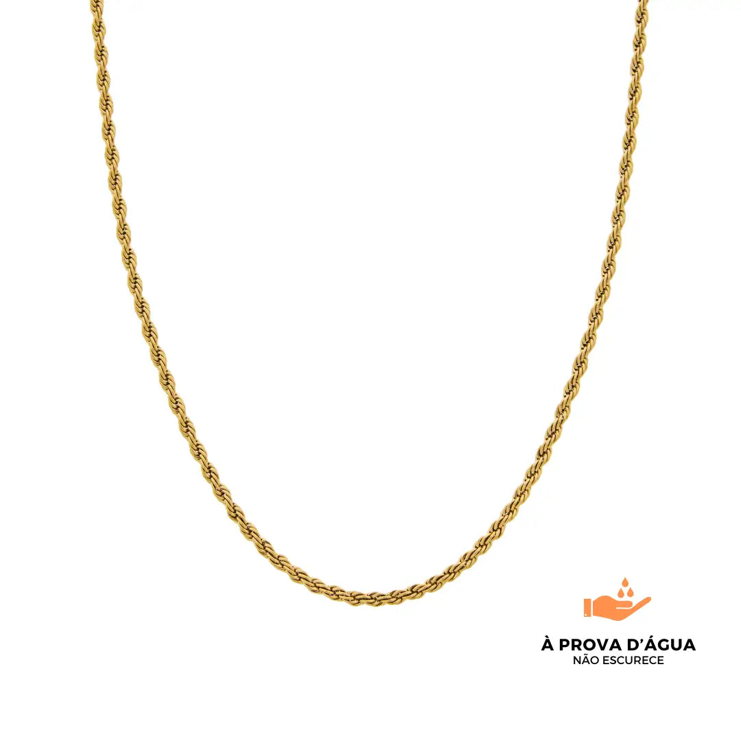 Colar de Rede Baiana Banhado em Ouro 18k - 60cm